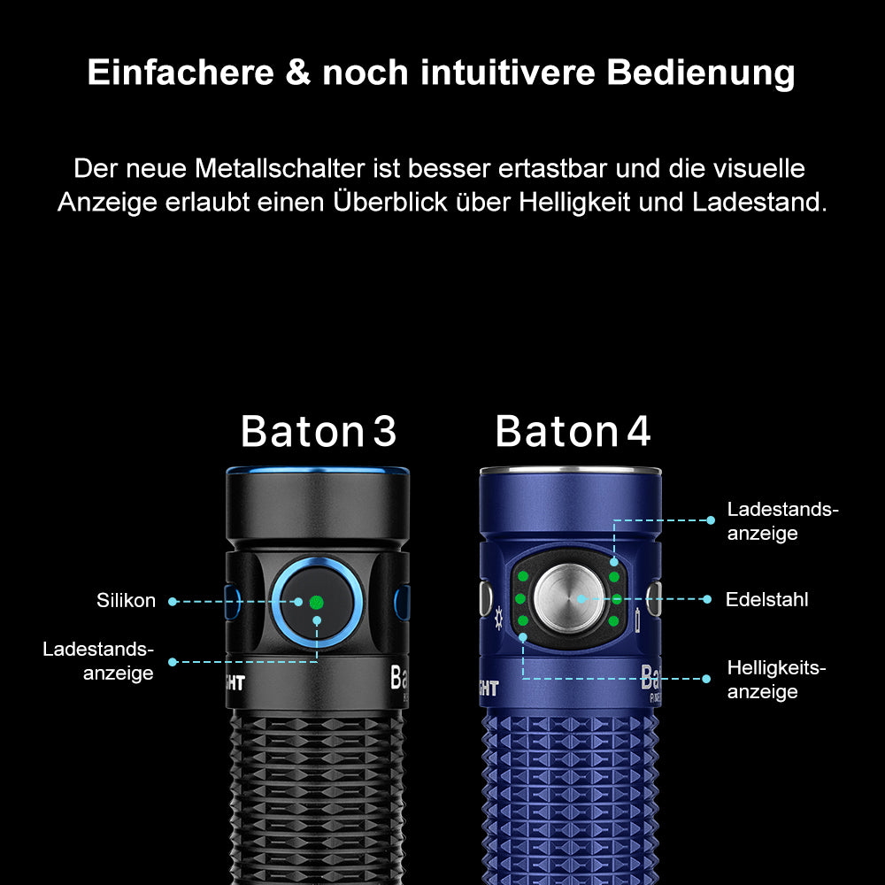 Olight Baton 4/Kit Aufladbare EDC Taschenlampe Premium Edition